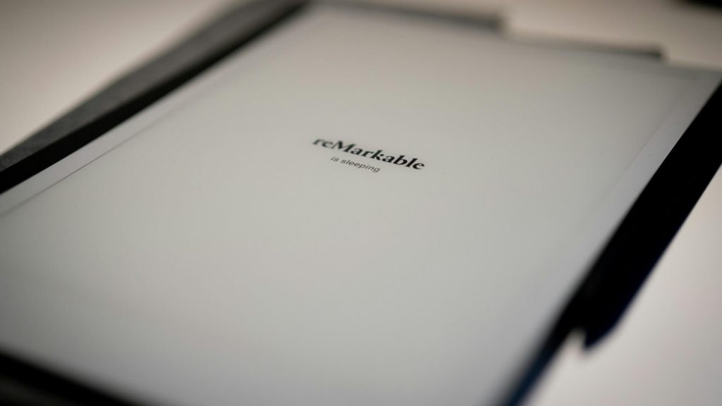 A photo of a Remarkable2, an e-ink tablet